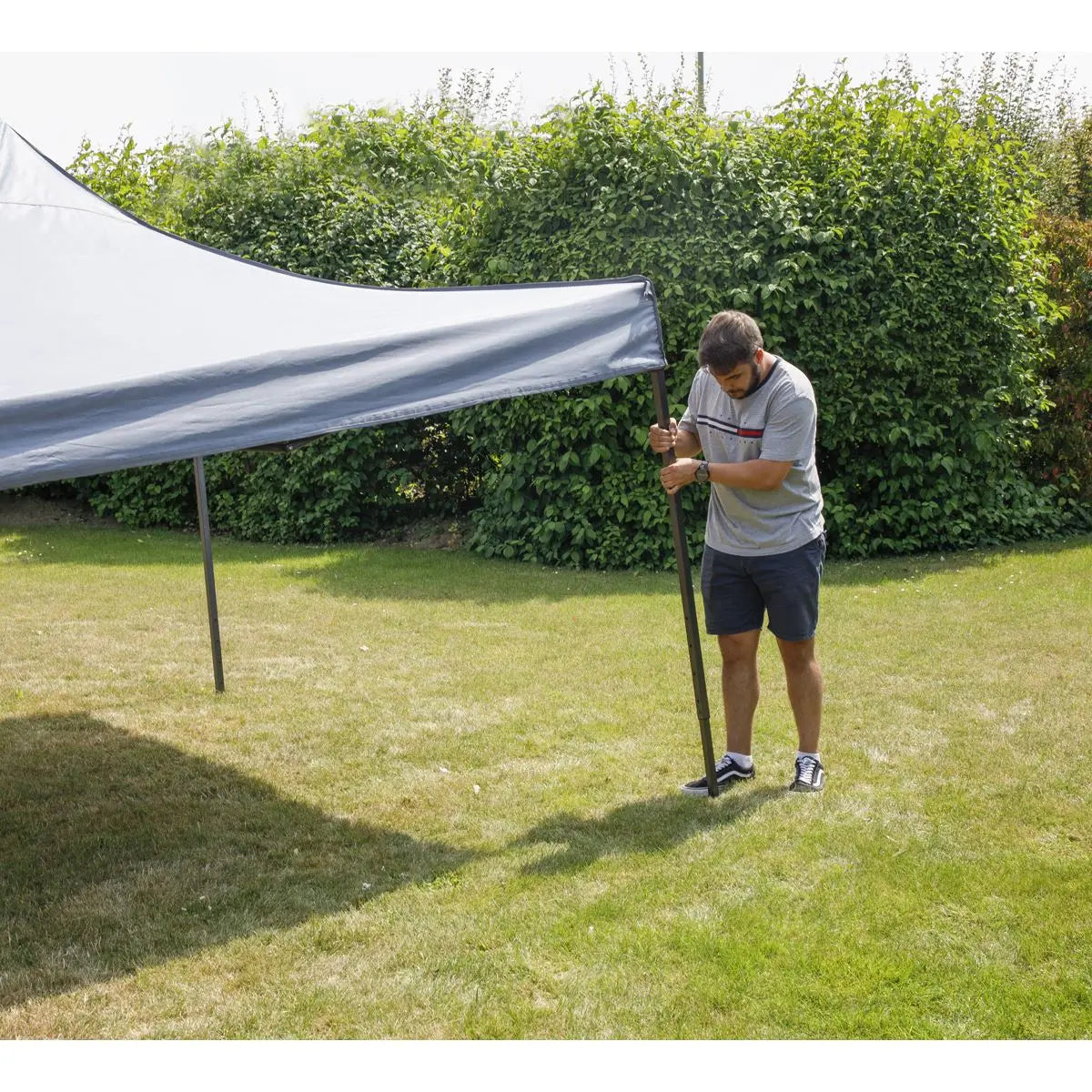 Dellonda Premium 3 x 3m Pop-Up Gazebo, PVC Coated, Water Resistant Fabric, Supplied with Carry Bag, Rope, Stakes & Weight Bags - Grey Canopy  White Rose Tools