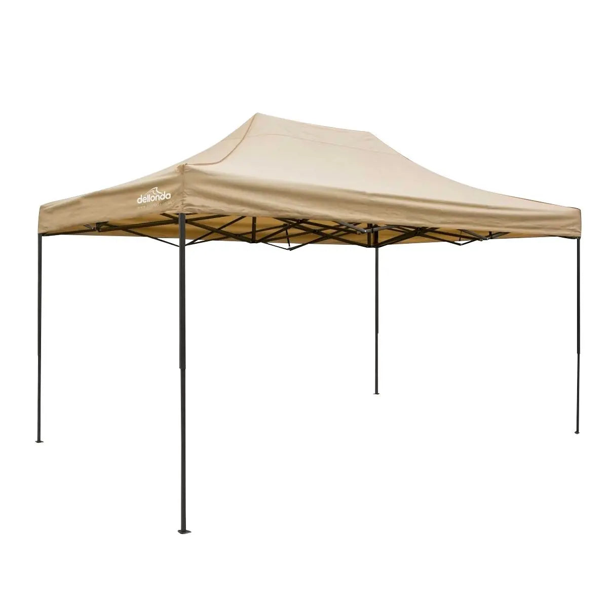 Dellonda Premium 3 x 4.5m Pop-Up Gazebo, Heavy Duty, PVC Coated, Water Resistant Fabric, Supplied with Carry Bag, Rope, Stakes & Weight Bags - Beige Canopy  White Rose Tools