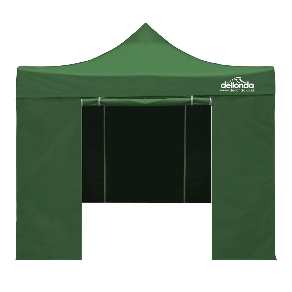 Dellonda Premium 3x3m Pop-Up Gazebo & Side Walls, PVC Coated, Water Resistant Fabric with Carry Bag, Rope, Stakes & Weight Bags - Green  White Rose Tools