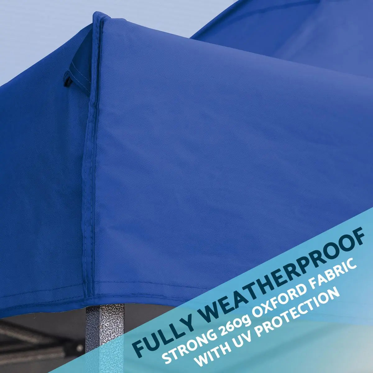 Dellonda Premium 3x6m Pop-Up Gazebo & Side Walls, PVC Coated, Water Resistant Fabric with Carry Bag, Rope, Stakes & Weight Bags - Blue Canopy - DG173  White Rose Tools