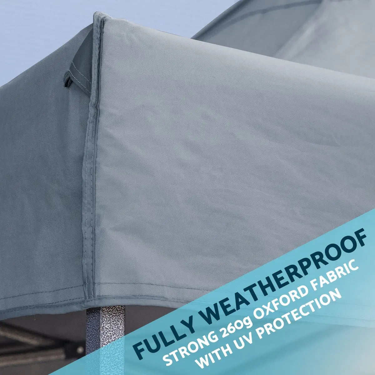 Dellonda Premium 3x6m Pop-Up Gazebo & Side Walls, PVC Coated, Water Resistant Fabric with Carry Bag, Rope, Stakes & Weight Bags - Grey  White Rose Tools