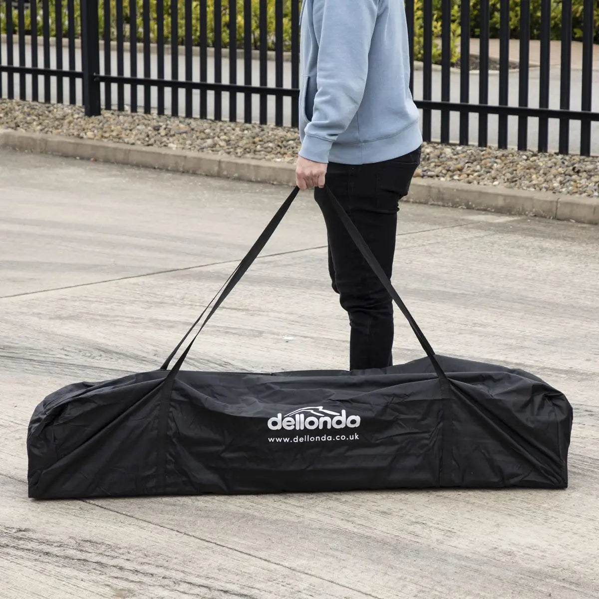 Dellonda Premium 3x6m Pop-Up Gazebo, Heavy Duty, PVC Coated, Water Resistant Fabric, Supplied with Carry Bag, Rope, Stakes & Weight Bags - Blue Canopy  White Rose Tools