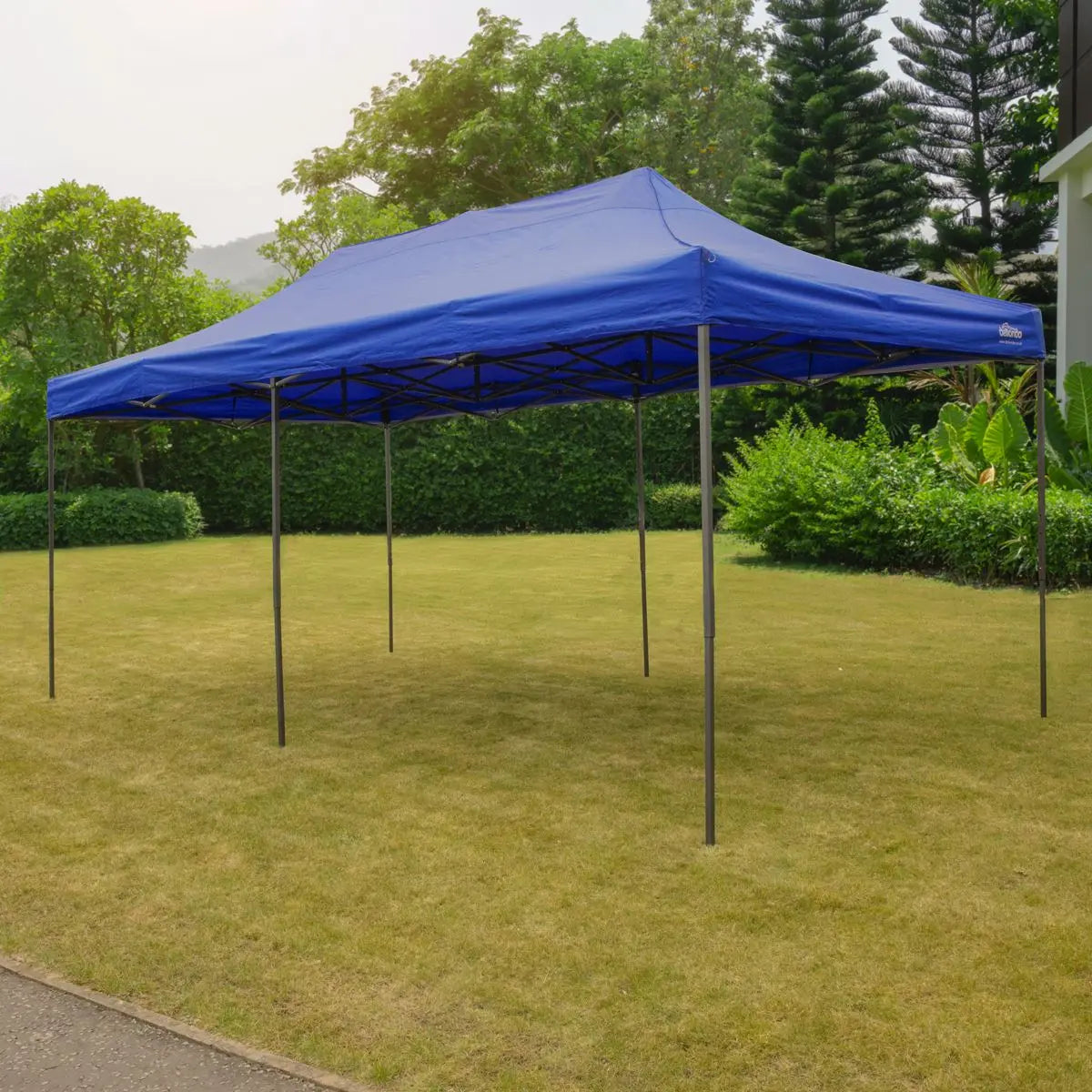 Dellonda Premium 3x6m Pop-Up Gazebo, Heavy Duty, PVC Coated, Water Resistant Fabric, Supplied with Carry Bag, Rope, Stakes & Weight Bags - Blue Canopy  White Rose Tools