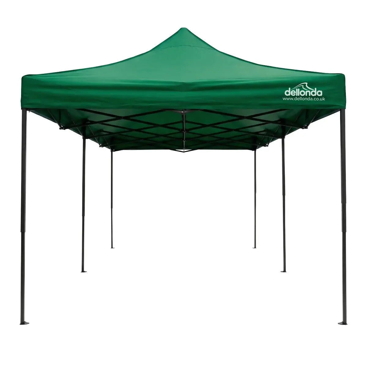 Dellonda Premium 3x6m Pop-Up Gazebo, Heavy Duty, PVC Coated, Water-Resistant Fabric, Supplied with Carry Bag, Rope, Stakes & Weight Bags - Dark Green Canopy  White Rose Tools