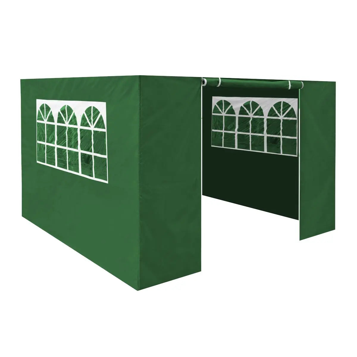 Dellonda Premium Gazebo/Marquee Side Walls/Doors/Windows, Fits 3 x 3m Models - Dark Green  White Rose Tools
