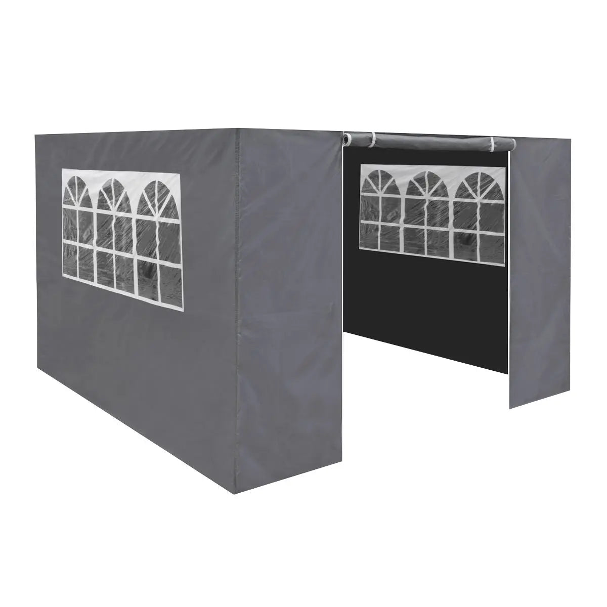 Dellonda Premium Gazebo/Marquee Side Walls/Doors/Windows, Fits 3 x 3m Models - Grey  White Rose Tools