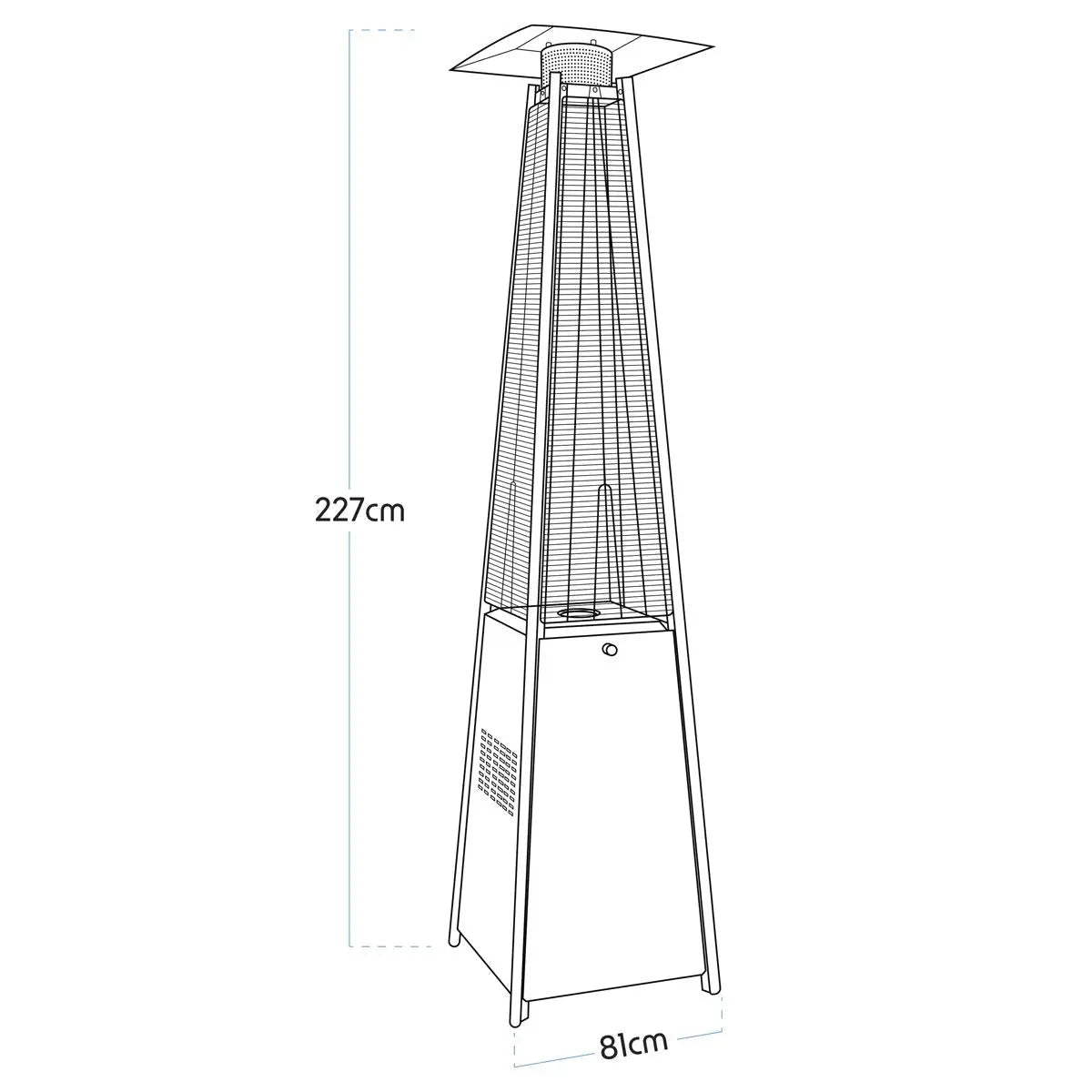 Dellonda Pyramid Gas Outdoor Garden Patio Heater 13kW Commercial & Home Use  White Rose Tools