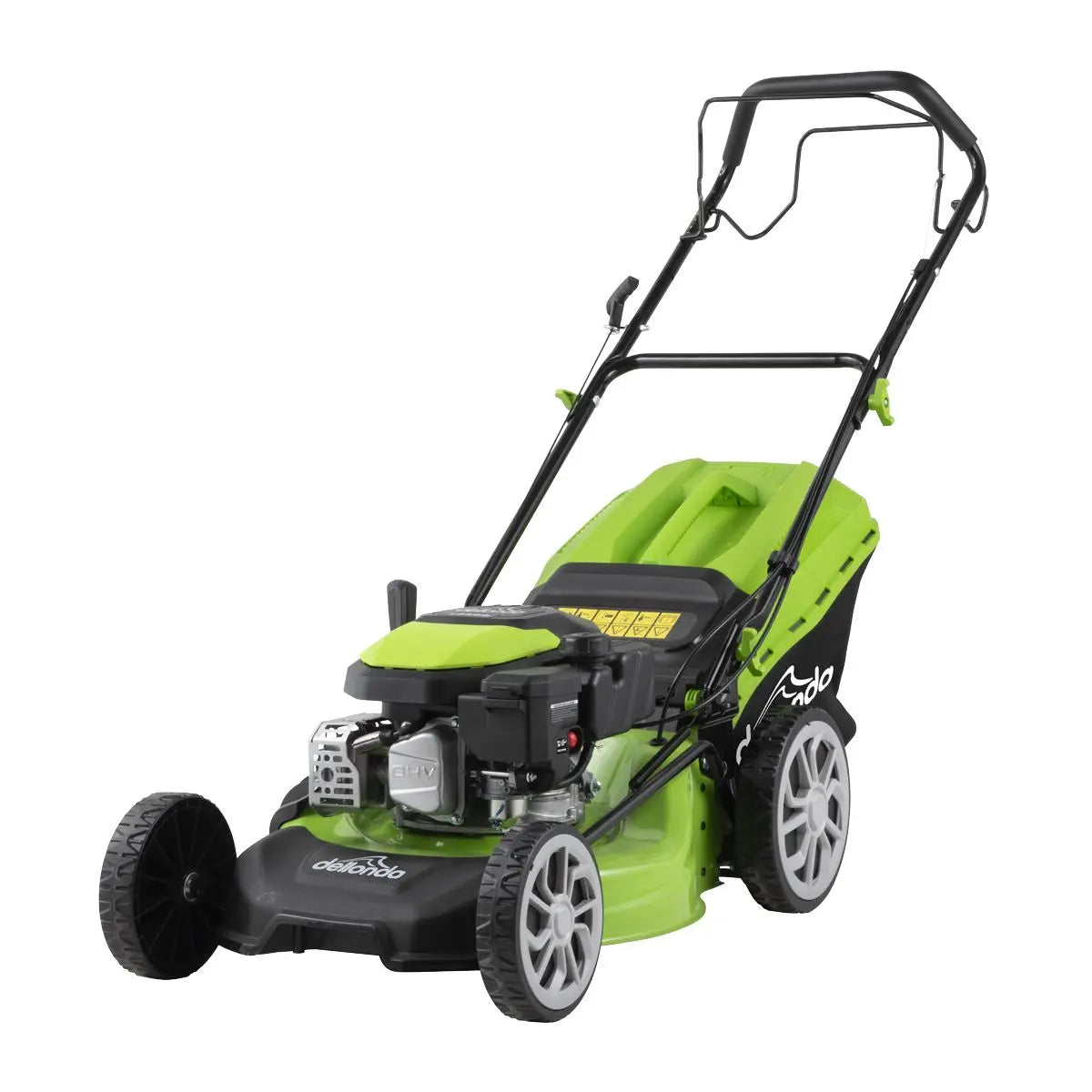 Dellonda Self-Propelled Petrol Lawnmower Grass Cutter with Height Adjustment & Grass Bag 144cc 18"/46cm 4-Stroke Engine  White Rose Tools