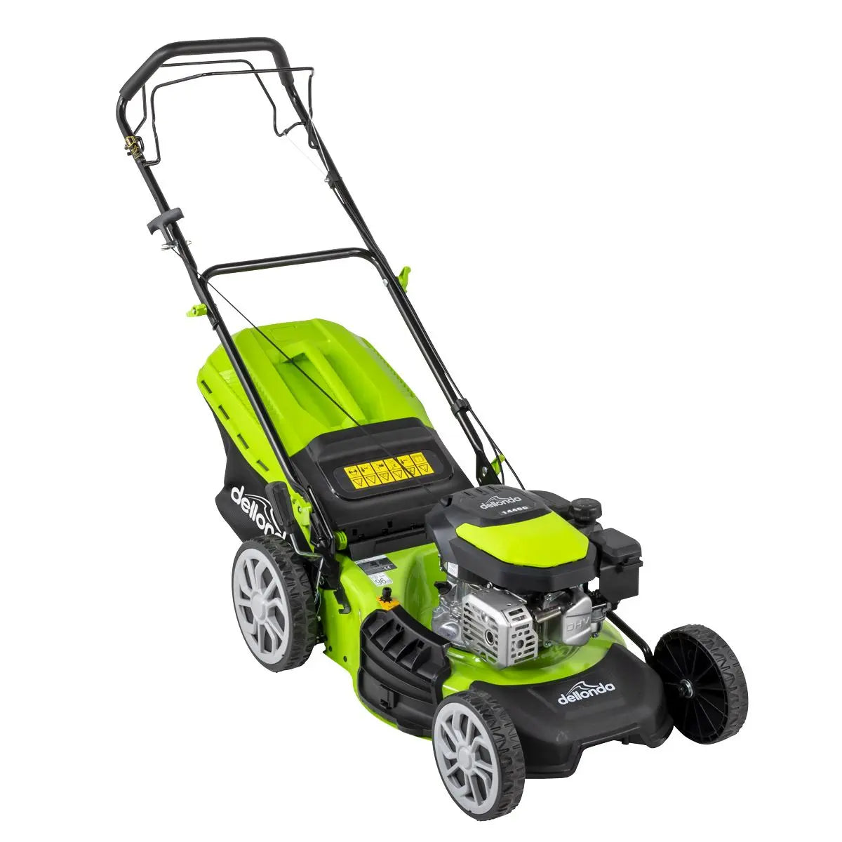 Dellonda Self-Propelled Petrol Lawnmower Grass Cutter with Height Adjustment & Grass Bag 144cc 18"/46cm 4-Stroke Engine  White Rose Tools