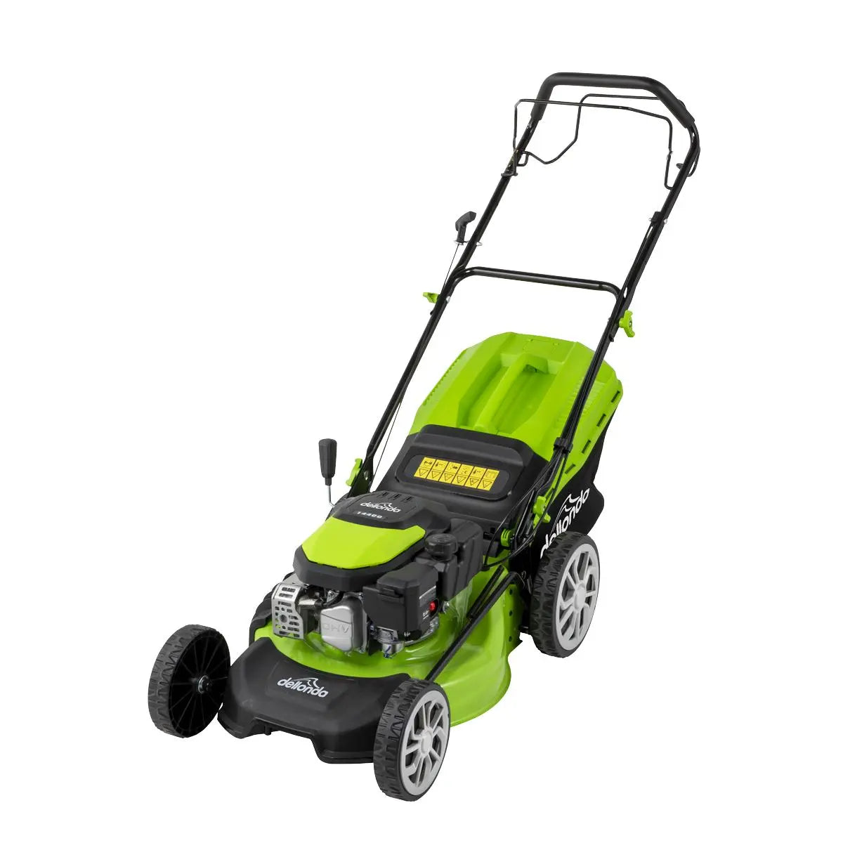 Dellonda Self-Propelled Petrol Lawnmower Grass Cutter with Height Adjustment & Grass Bag 144cc 18"/46cm 4-Stroke Engine  White Rose Tools