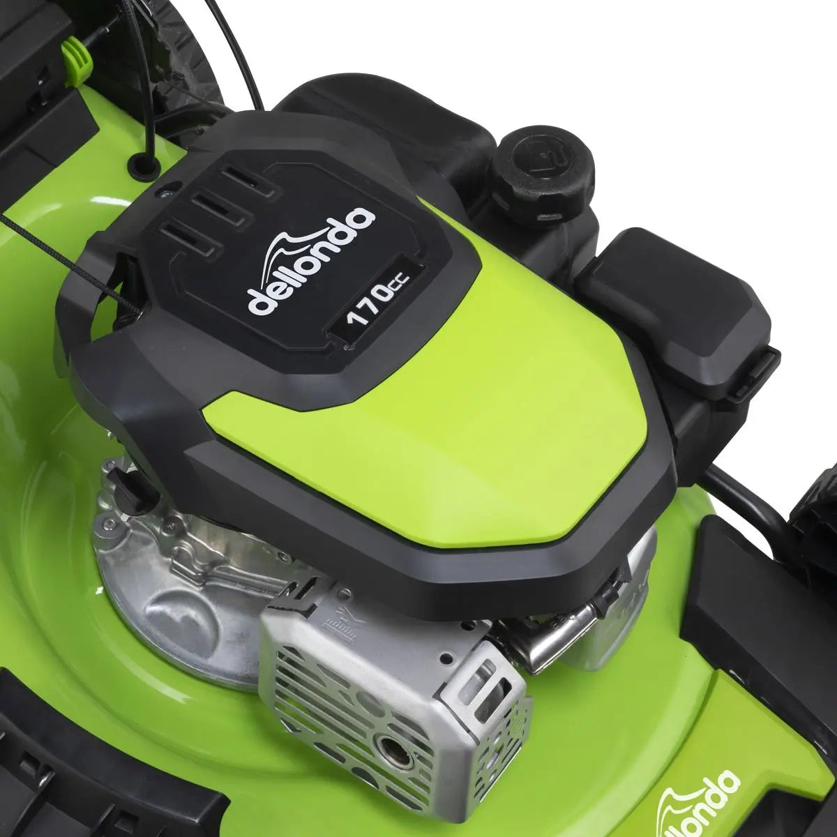 Dellonda Self-Propelled Petrol Lawnmower Grass Cutter with Height Adjustment & Grass Bag 170cc 20"/51cm 4-Stroke Engine  White Rose Tools