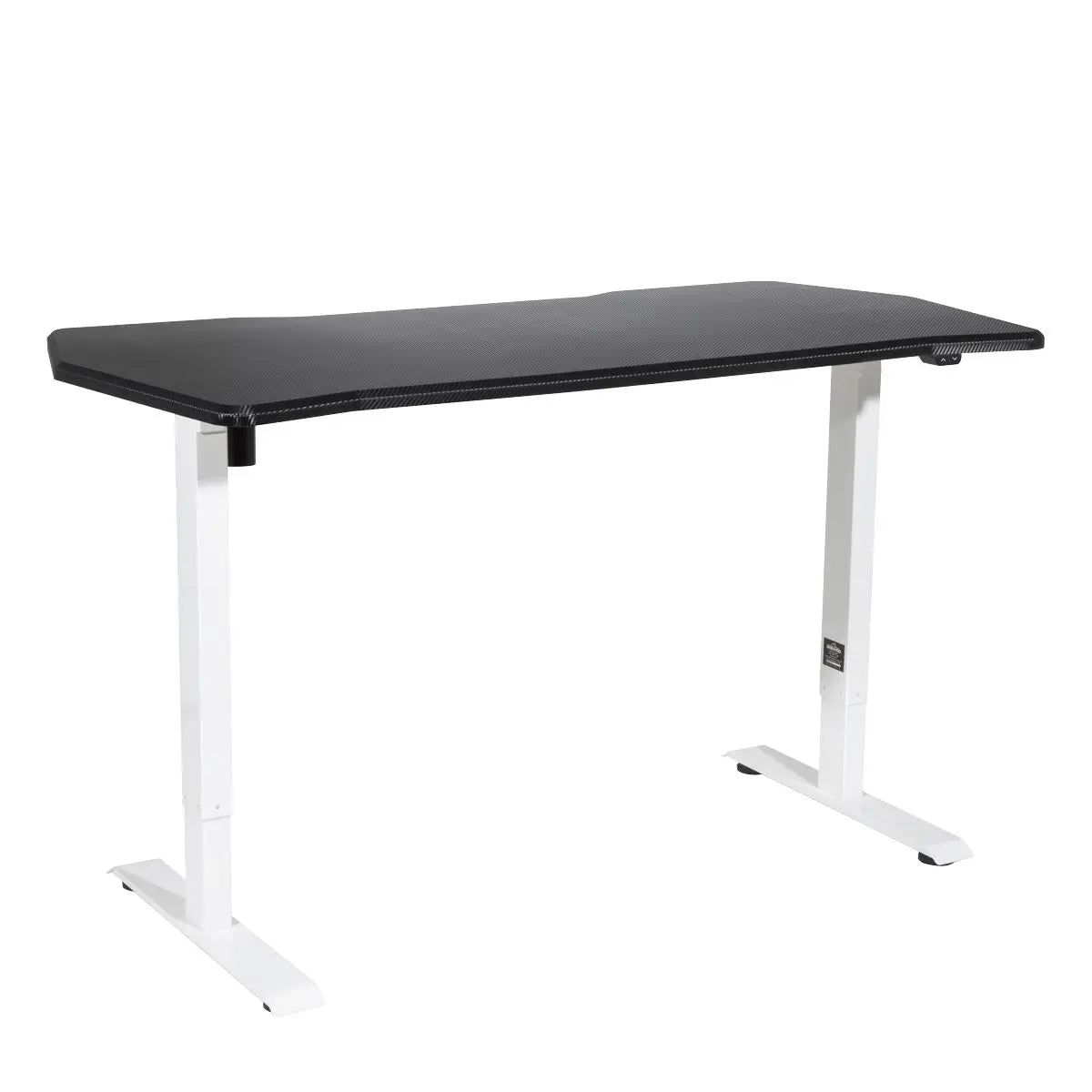 Dellonda Single Motor Height-Adjustable Electric Sit & Stand Gaming Desk with Carbon Fibre Desktop & White Frame  White Rose Tools