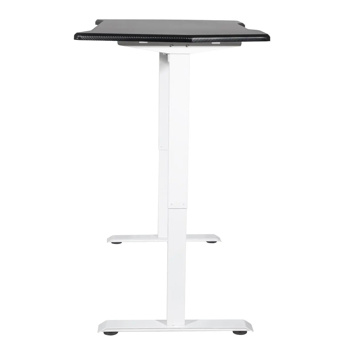 Dellonda Single Motor Height-Adjustable Electric Sit & Stand Gaming Desk with Carbon Fibre Desktop & White Frame  White Rose Tools