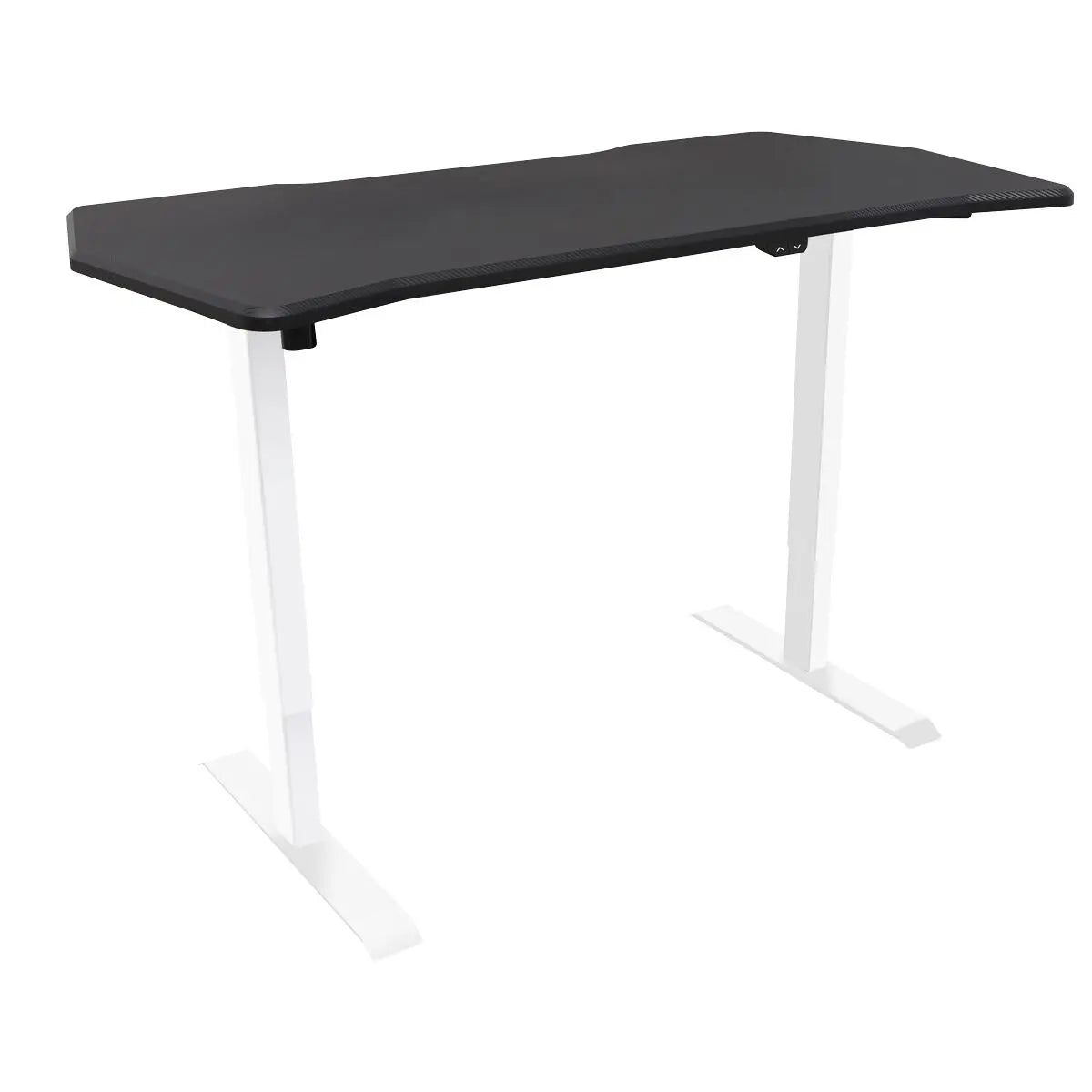 Dellonda Single Motor Height-Adjustable Electric Sit & Stand Gaming Desk with Carbon Fibre Desktop & White Frame  White Rose Tools