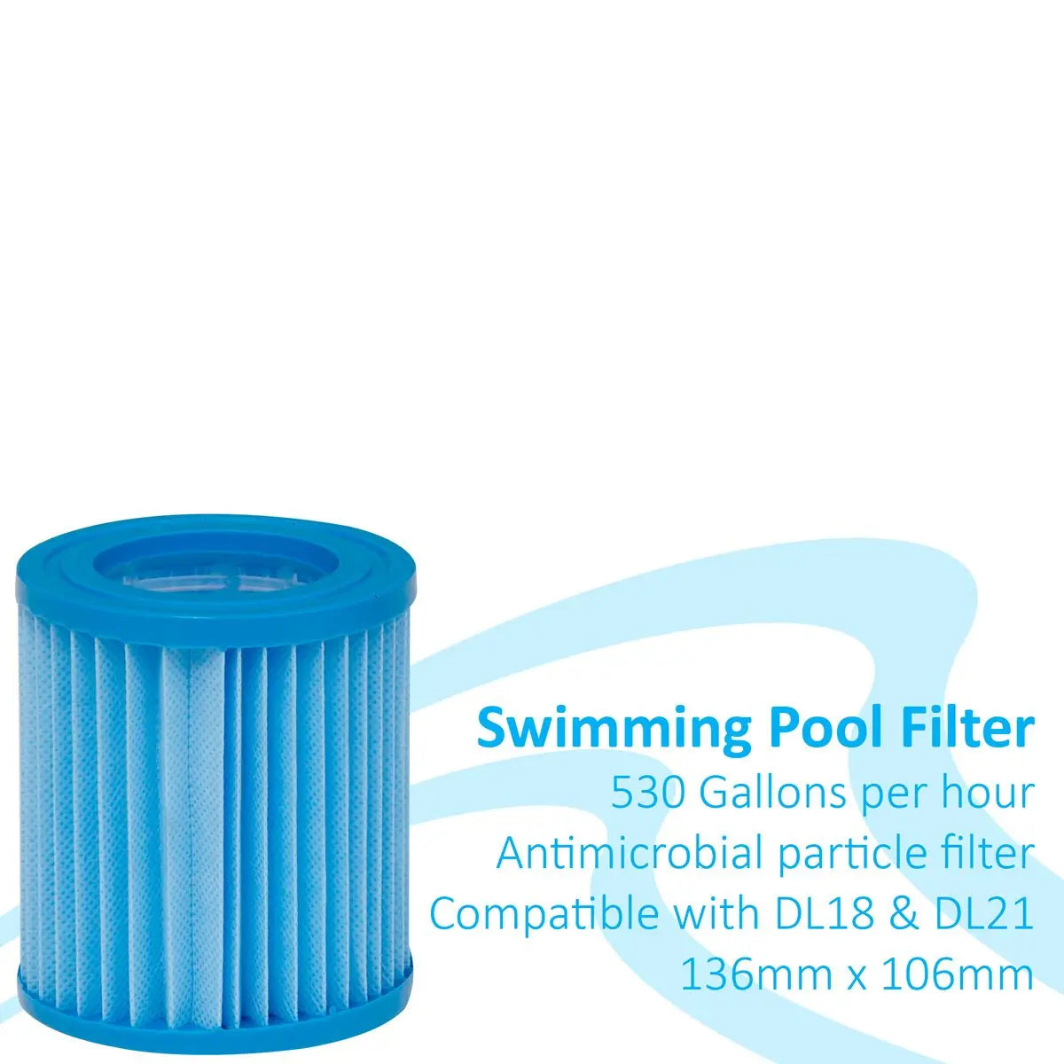 Dellonda Swimming Pool Antimicrobial Filter Cartridge - DL38  White Rose Tools