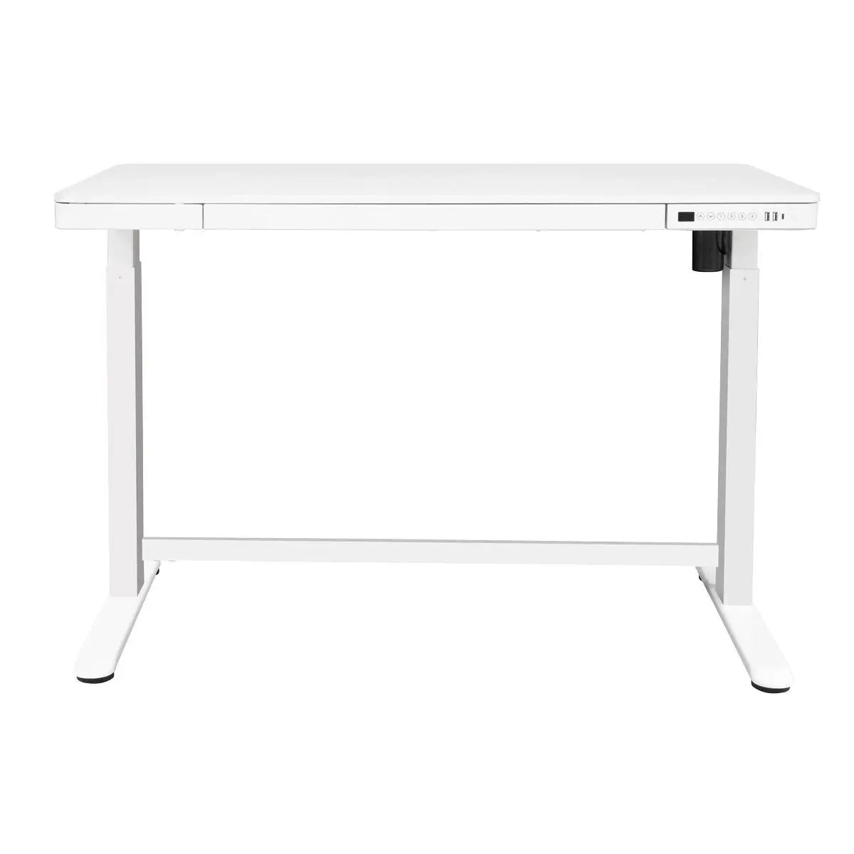 Dellonda White Electric Adjustable Standing Desk with USB & Drawer, 1200 x 600mm  White Rose Tools