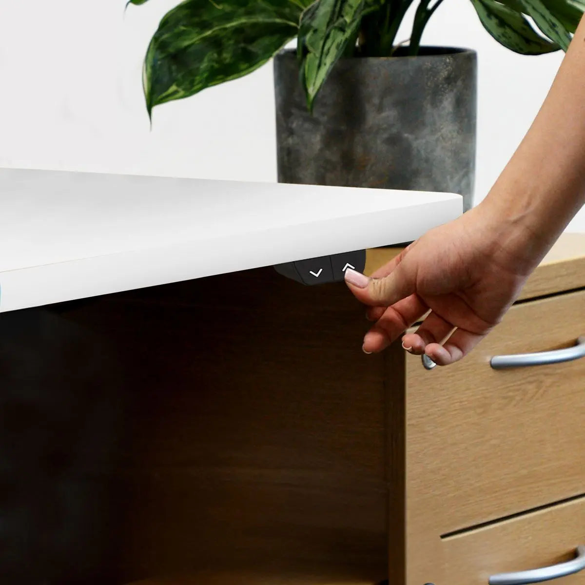 Dellonda White Electric Height Adjustable Standing Desk, Quiet, Home Office, 1400x700mm  White Rose Tools