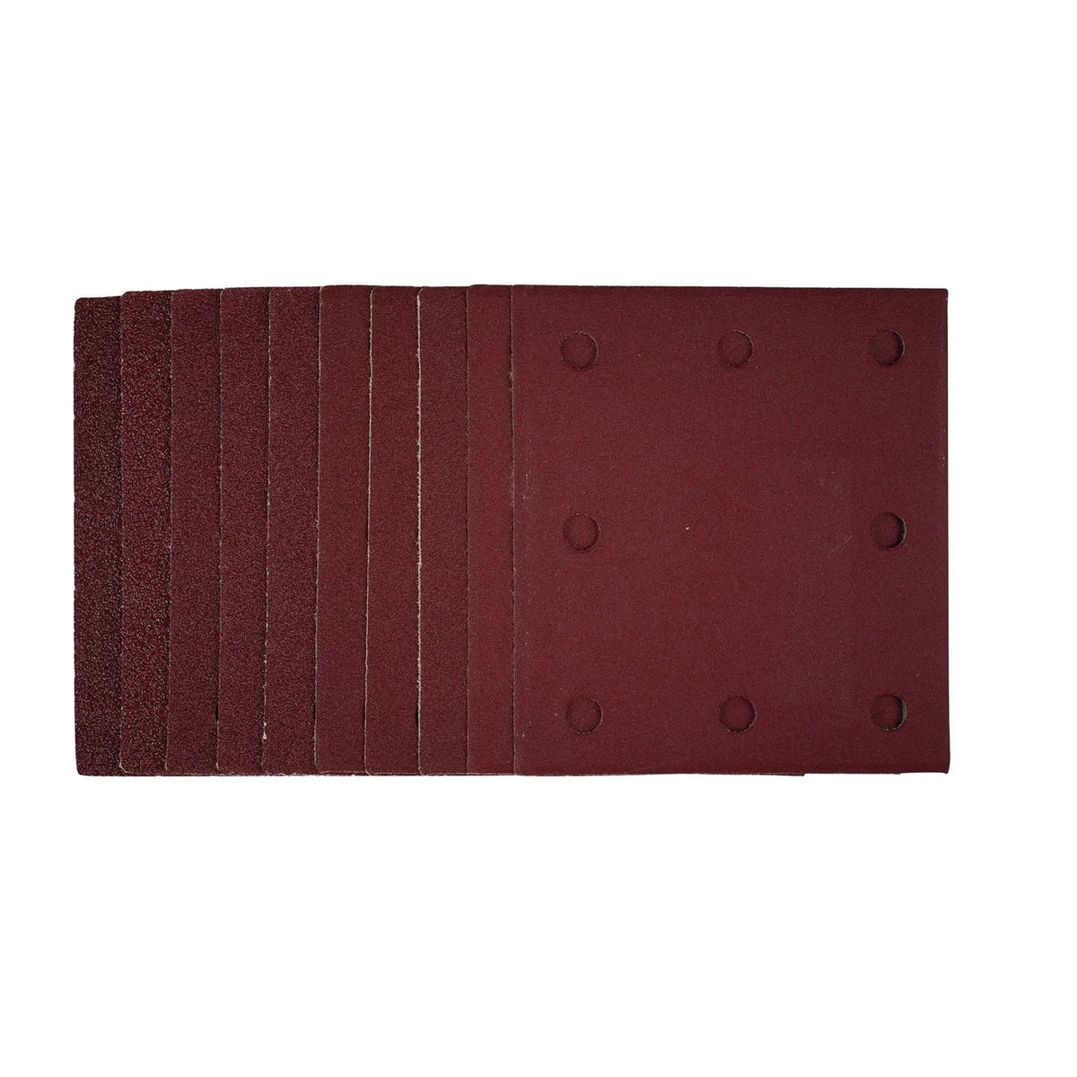 Draper 1/4 Sanding Sheets with Hook and Loop 115 x 105mm Assorted Grit (Pack of 10) 54347  White Rose Tools