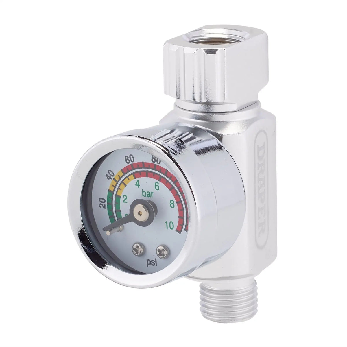 Draper 1/4" BSP On-Gun Air Regulator and Gauge 140psi 28377  White Rose Tools