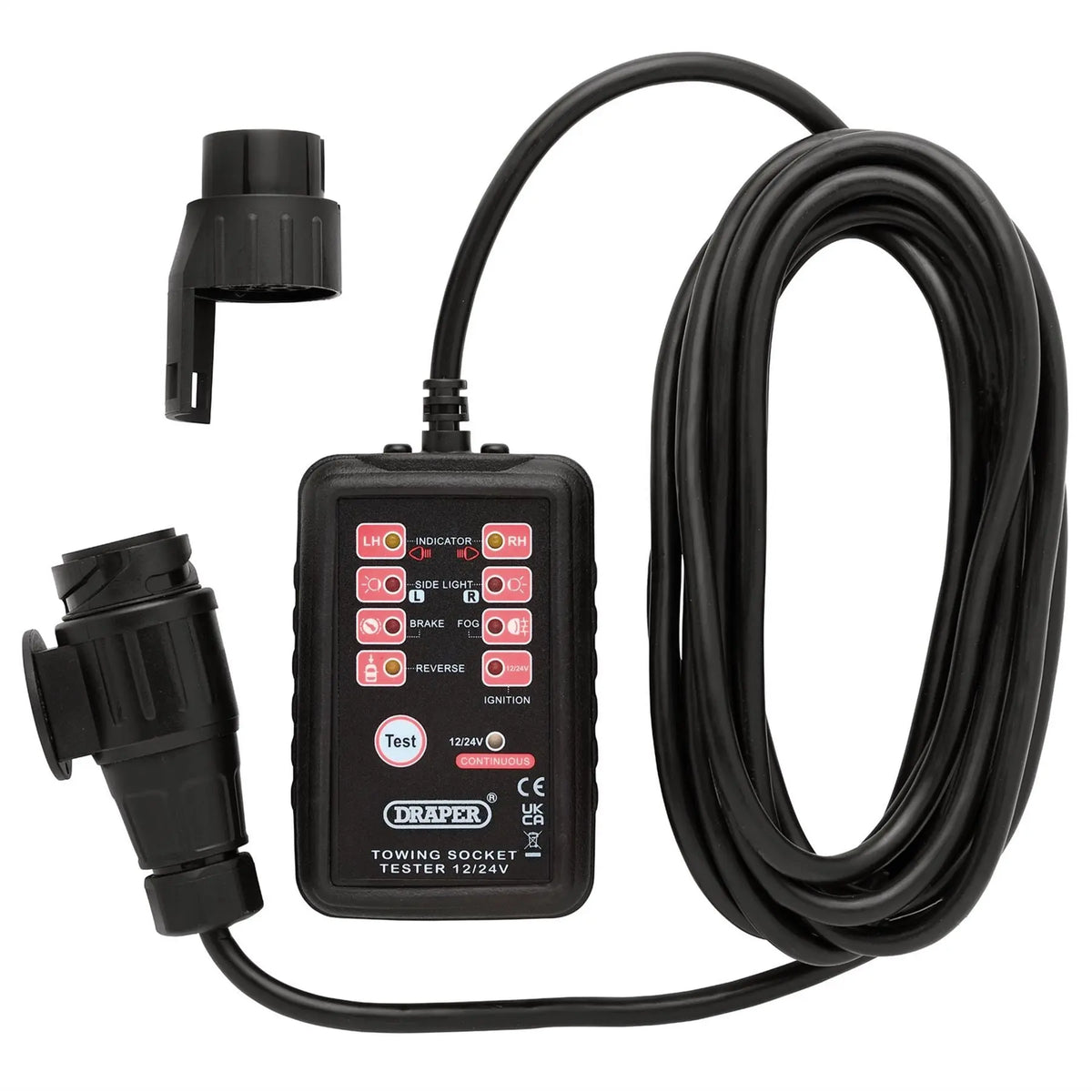 Draper 13 and 7-Pin Towbar Socket Tester 27197  White Rose Tools