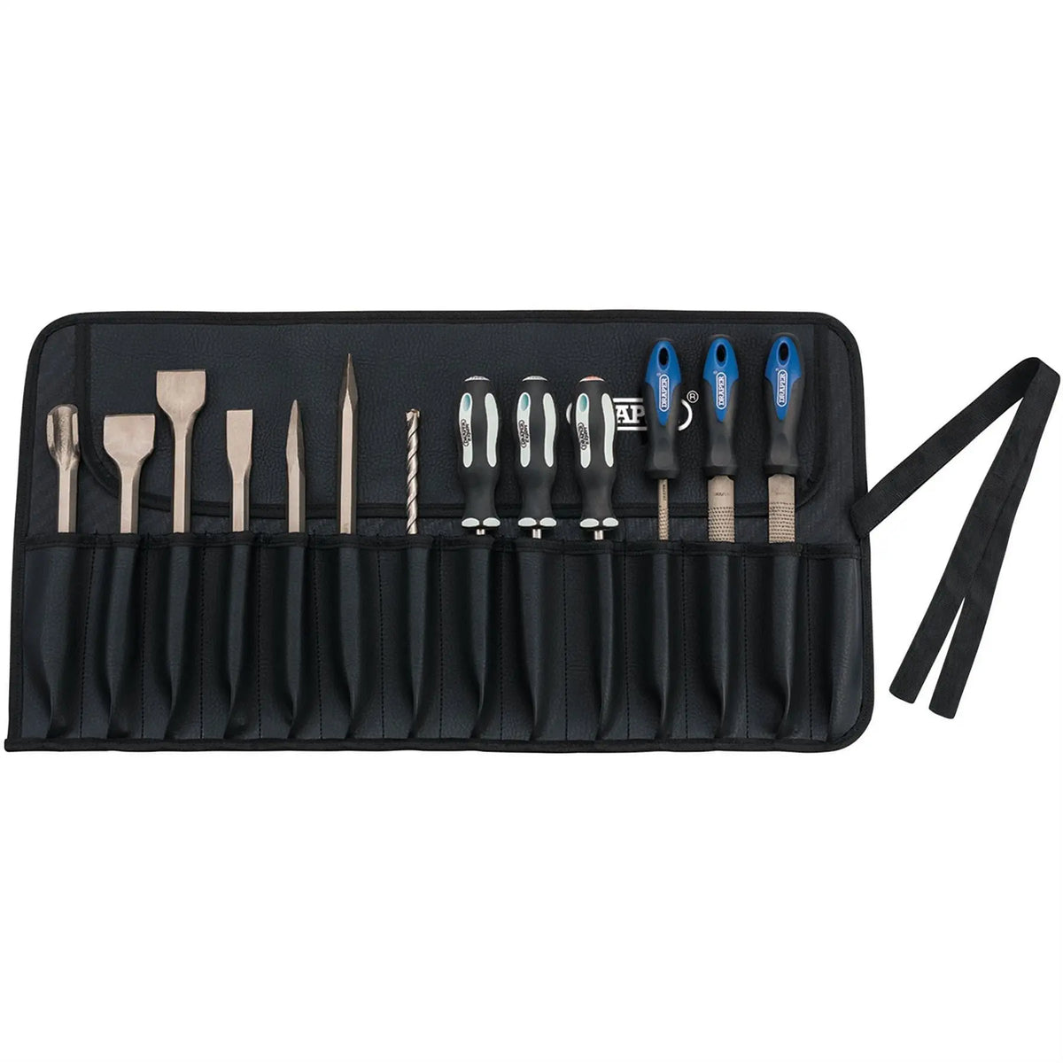 Draper 14 Division PVC Tool Roll 72977  White Rose Tools