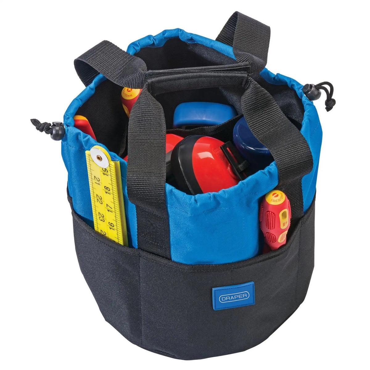 Draper 14 Pocket Bucket-Shaped Bag 02984  White Rose Tools