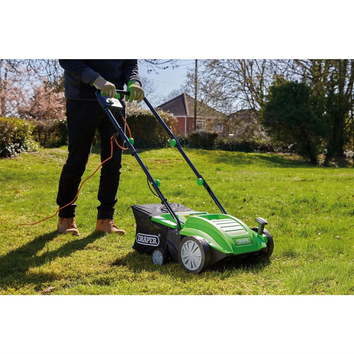 Draper 230V 2-in-1 Lawn Aerator and Scarifier 320mm 1500W 97921  White Rose Tools
