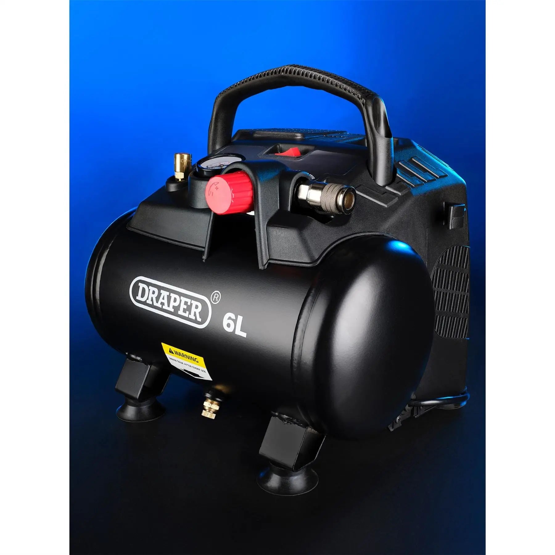 Draper 230V 6L Oil-Free Air Compressor 1.2kW/1.5hp 02115  White Rose Tools