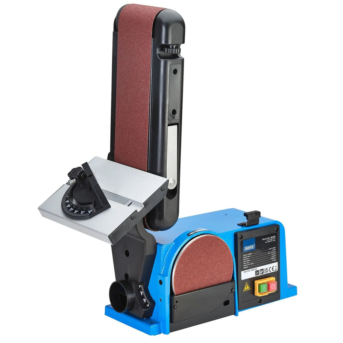 Draper 230V Belt and Disc Sander 370W 98420  White Rose Tools