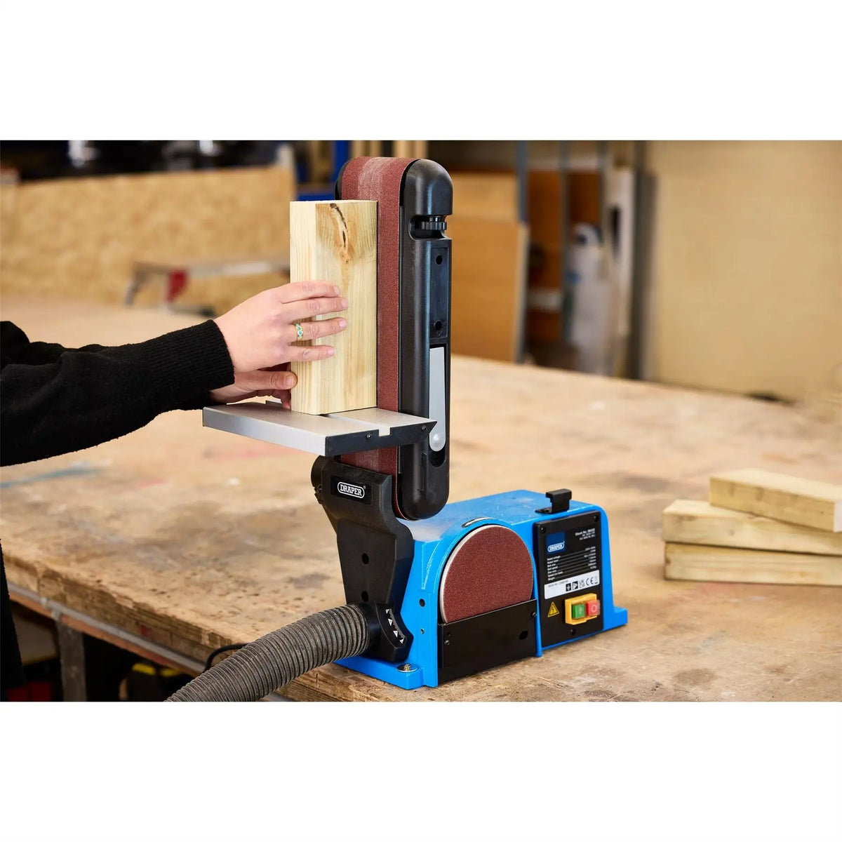 Draper 230V Belt and Disc Sander 370W 98420  White Rose Tools