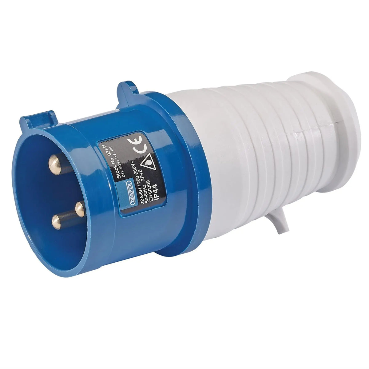 Draper 230V IP44 Site Plug 32A 03141  White Rose Tools
