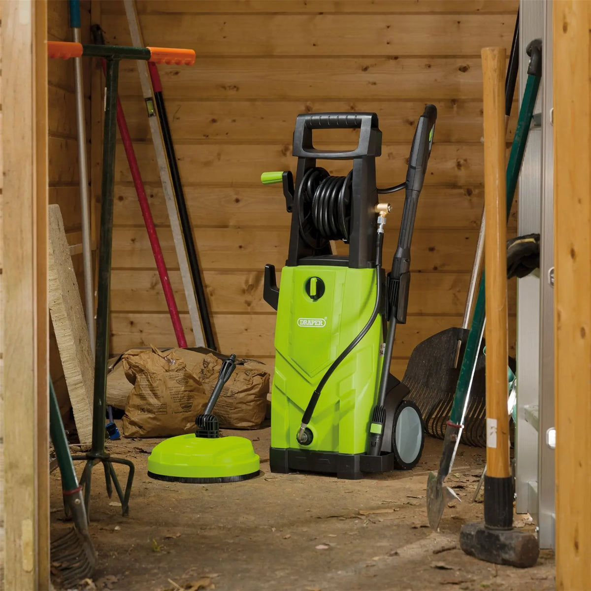 Draper 230V Pressure Washer 2200W 165Bar Green 03095  White Rose Tools