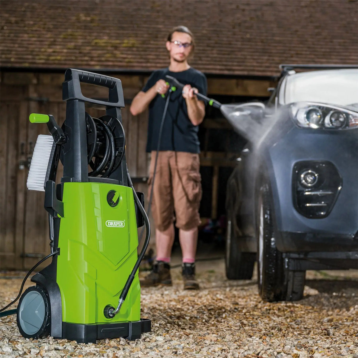 Draper 230V Pressure Washer 2200W 165Bar Green 03095  White Rose Tools