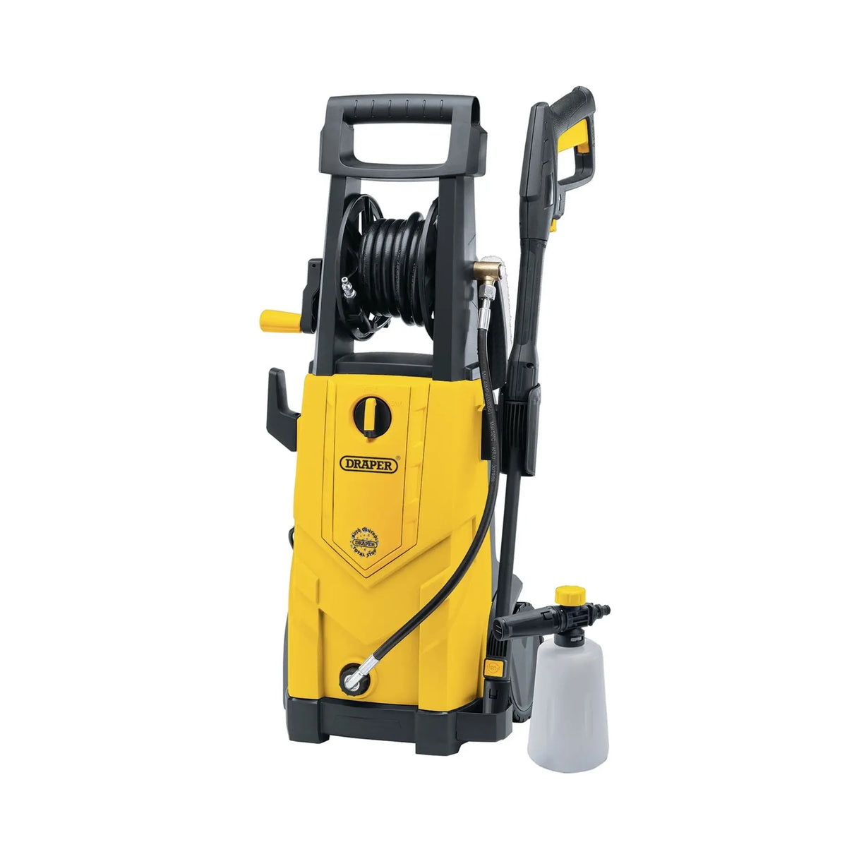 Draper 230V Pressure Washer 2200W 165Bar Yellow 03096  White Rose Tools