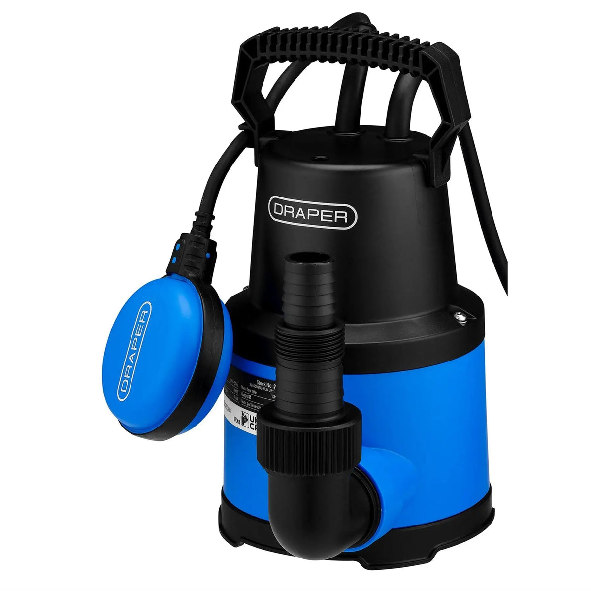 Draper 230V Submersible Clean Water Pump with Float Switch 130L/min 250W 27479  White Rose Tools