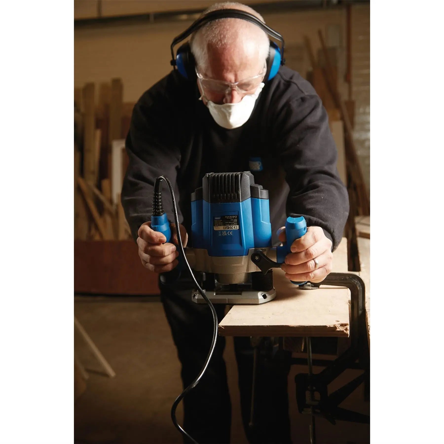 Draper 230V Variable Speed Router 1/4" 1200W 02519  White Rose Tools