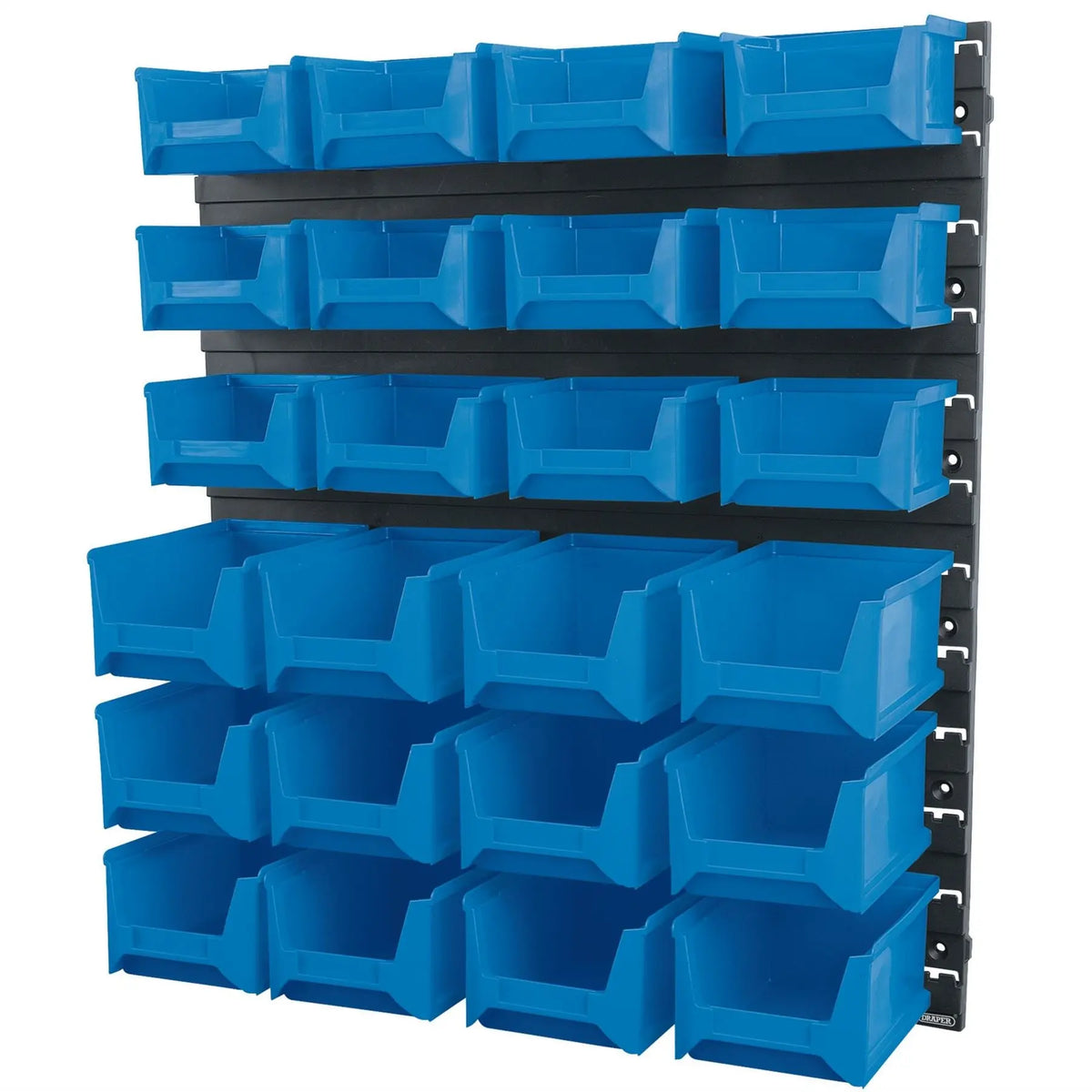 Draper 24 Bin Wall Storage Unit Small/Medium Bins 06798  White Rose Tools