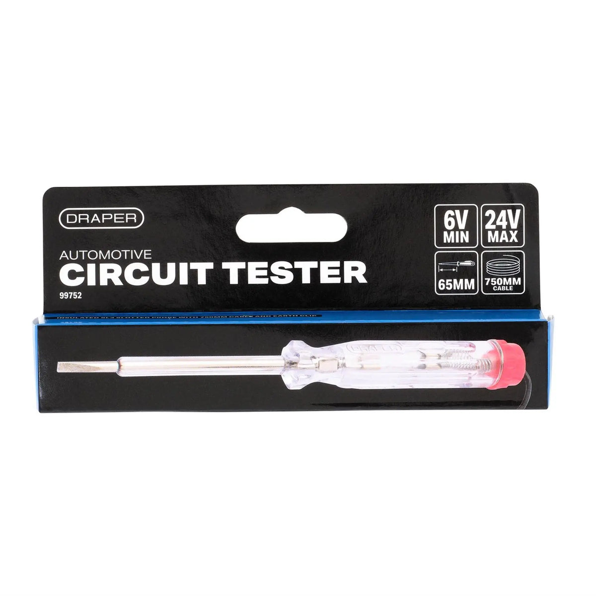 Draper 6 - 24V Automotive Circuit Tester Screwdriver 99752  White Rose Tools