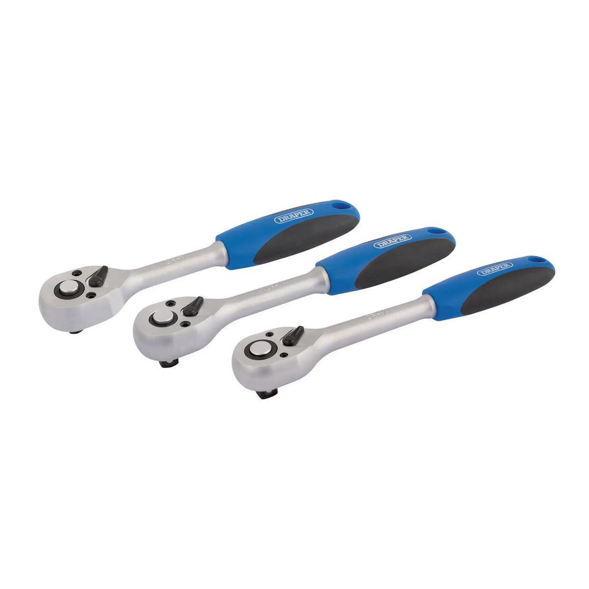 Draper 72-Tooth Reversible Soft Grip Ratchet Set (3 Piece) 05911  White Rose Tools