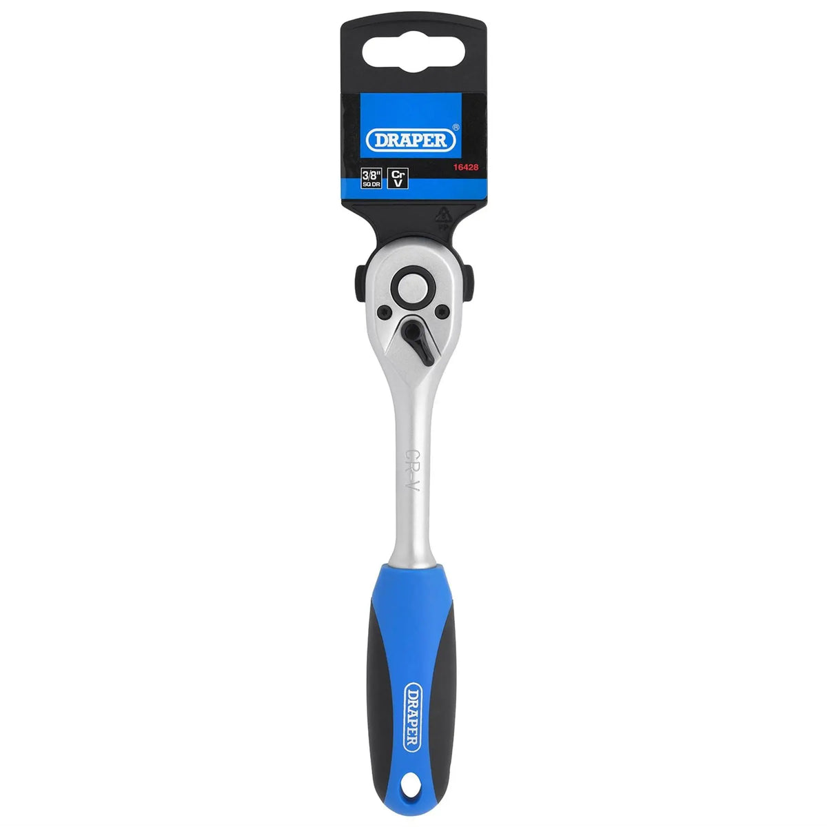 Draper 72 Tooth Reversible Soft Grip Ratchets 3/8" Sq. Dr. 16428  White Rose Tools