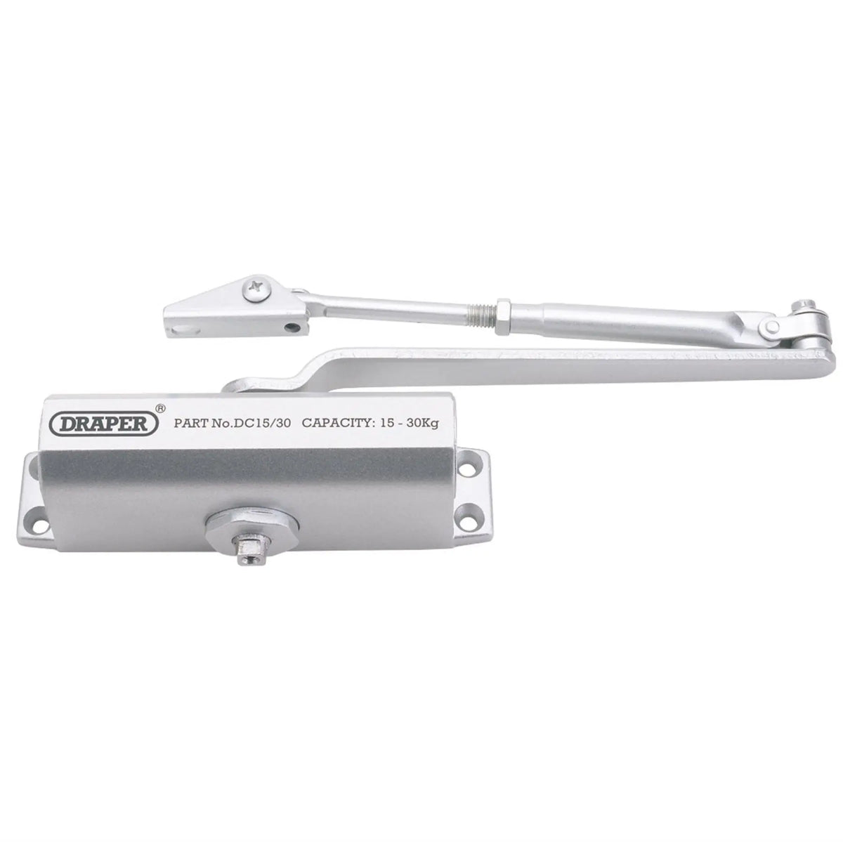 Draper Adjustable Automatic Door Closer for Doors Between 15kg and 30kg 62894  White Rose Tools