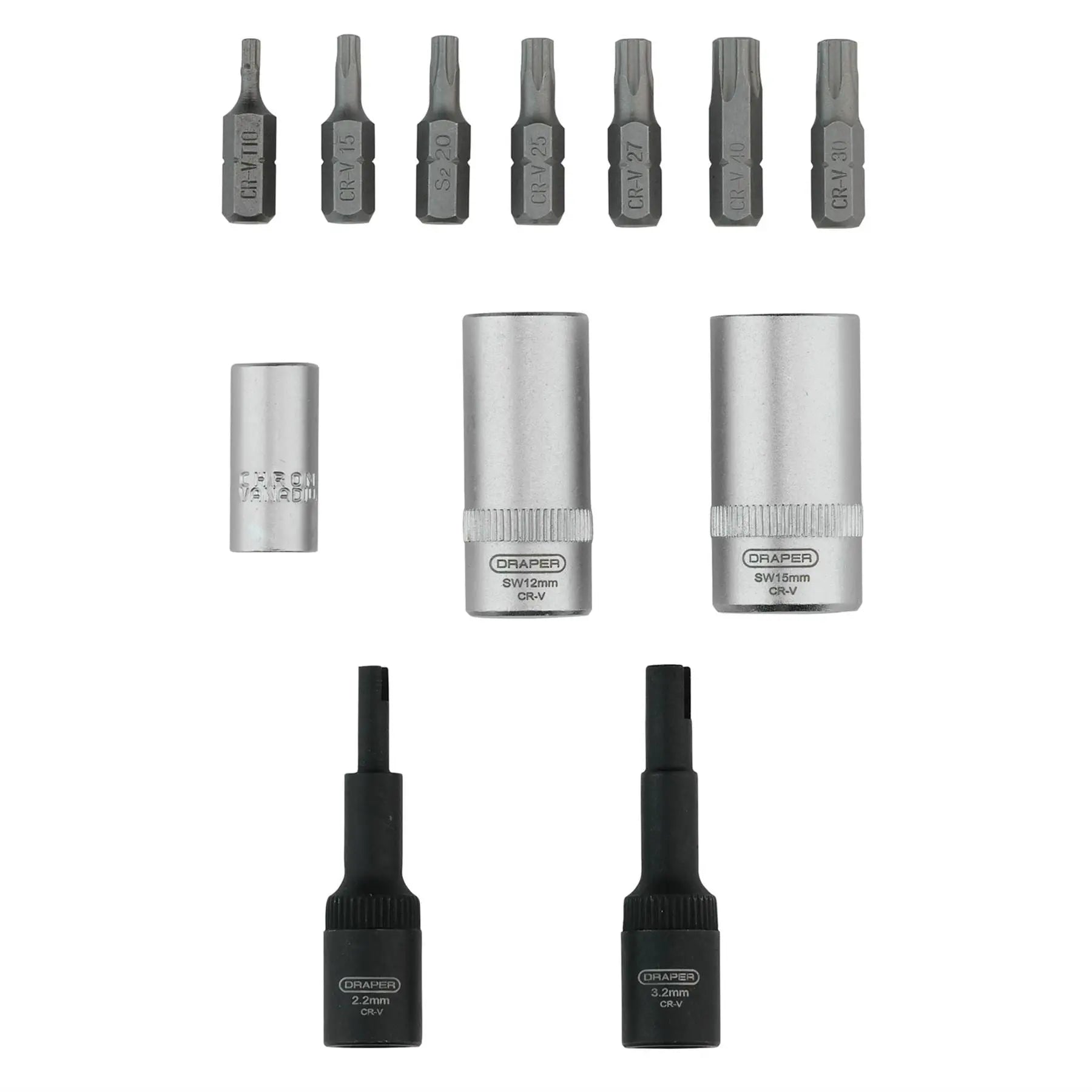 Draper Air Conditioning and ECU Tool Kit 1/4" Sq. Dr. (12 Piece) 02907  White Rose Tools