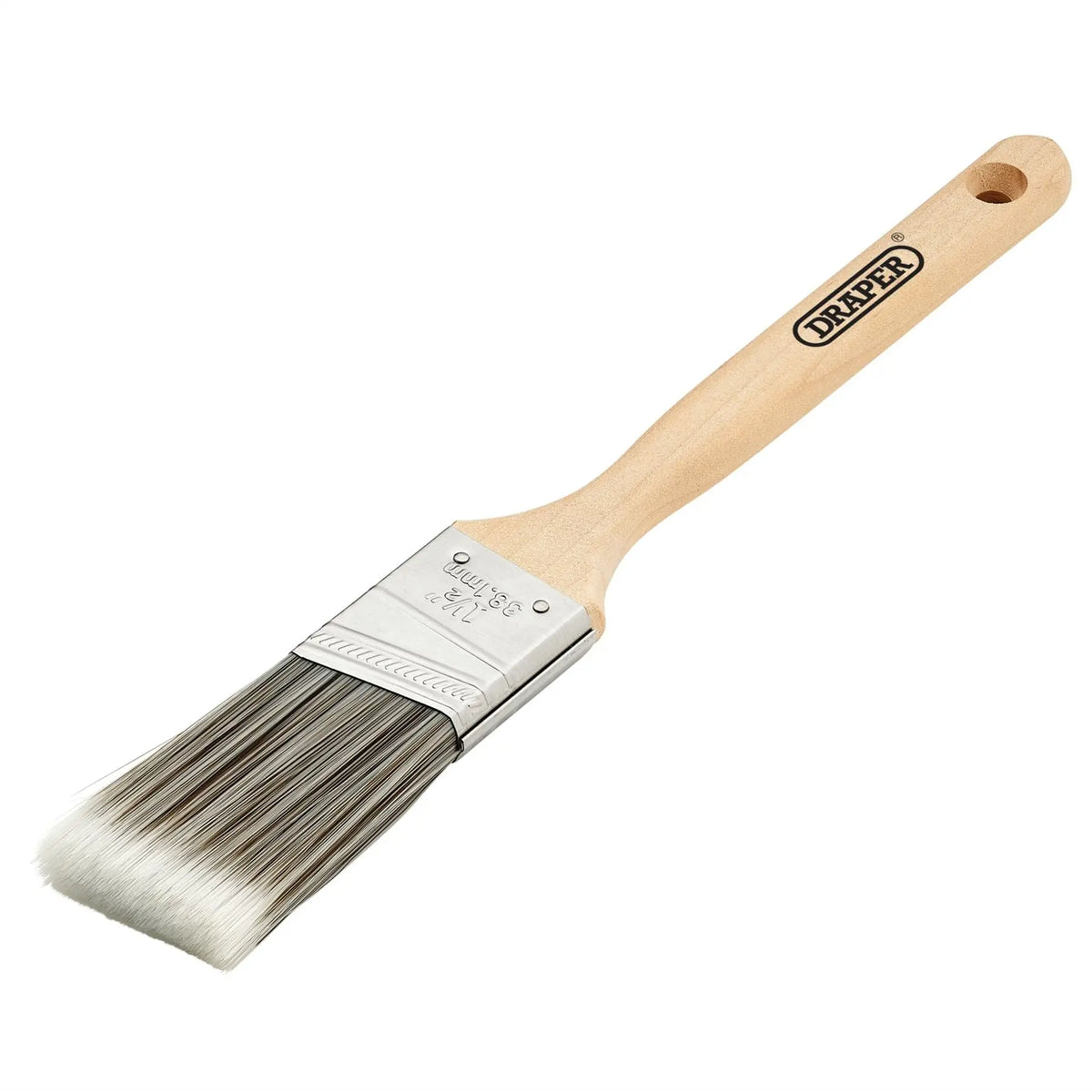 Draper Angled Paint Brush with Wood Handle 1.5" 20440  White Rose Tools
