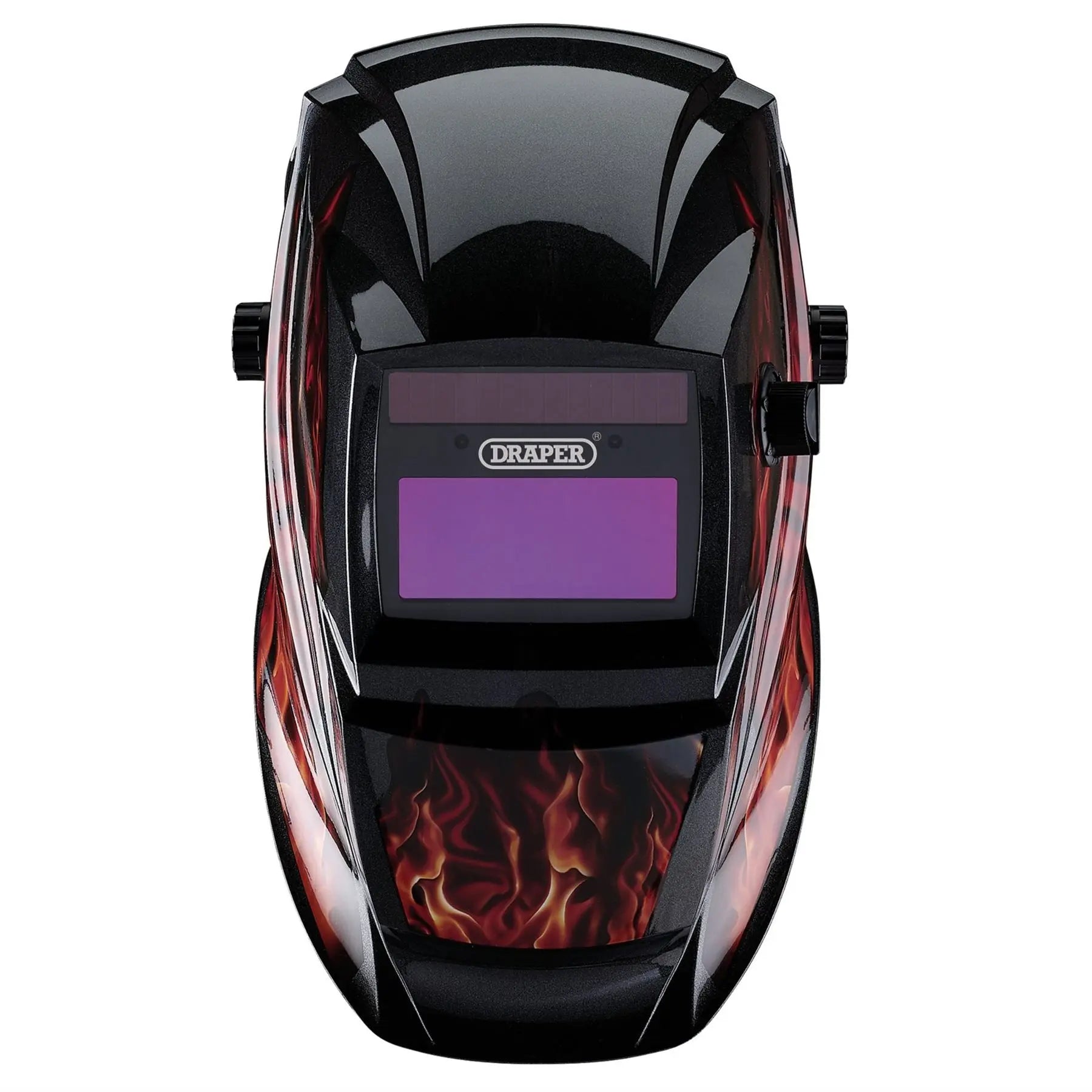 Draper Auto-Darkening Welding Helmet Red Flames 02513  White Rose Tools