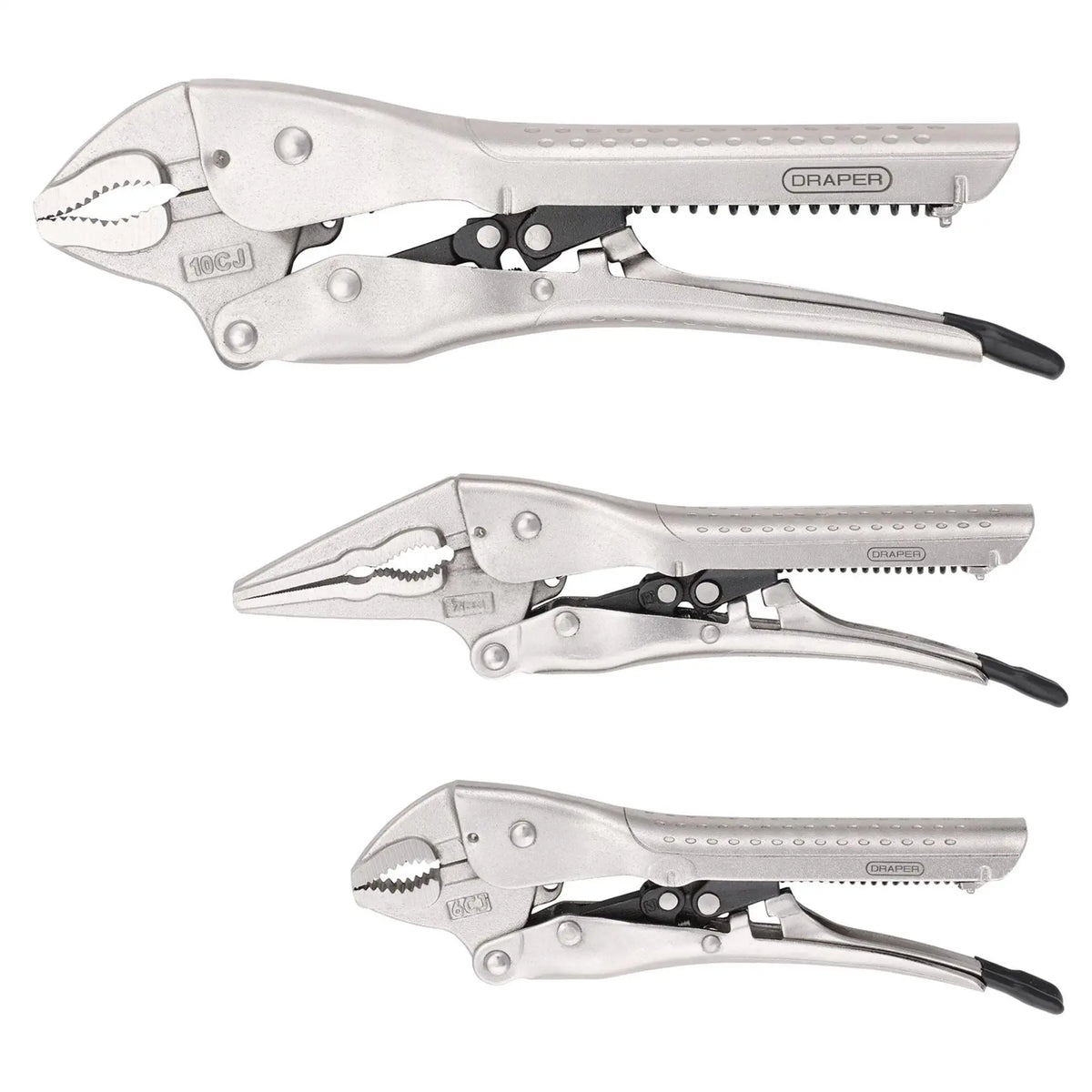 Draper Auto Locking Pliers Set (3 Piece) 07103  White Rose Tools