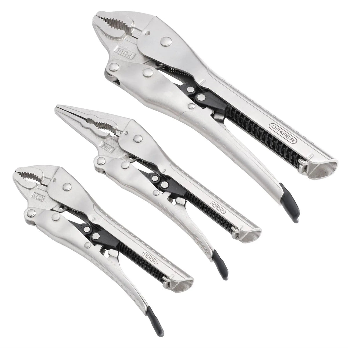 Draper Auto Locking Pliers Set (3 Piece) 07103  White Rose Tools