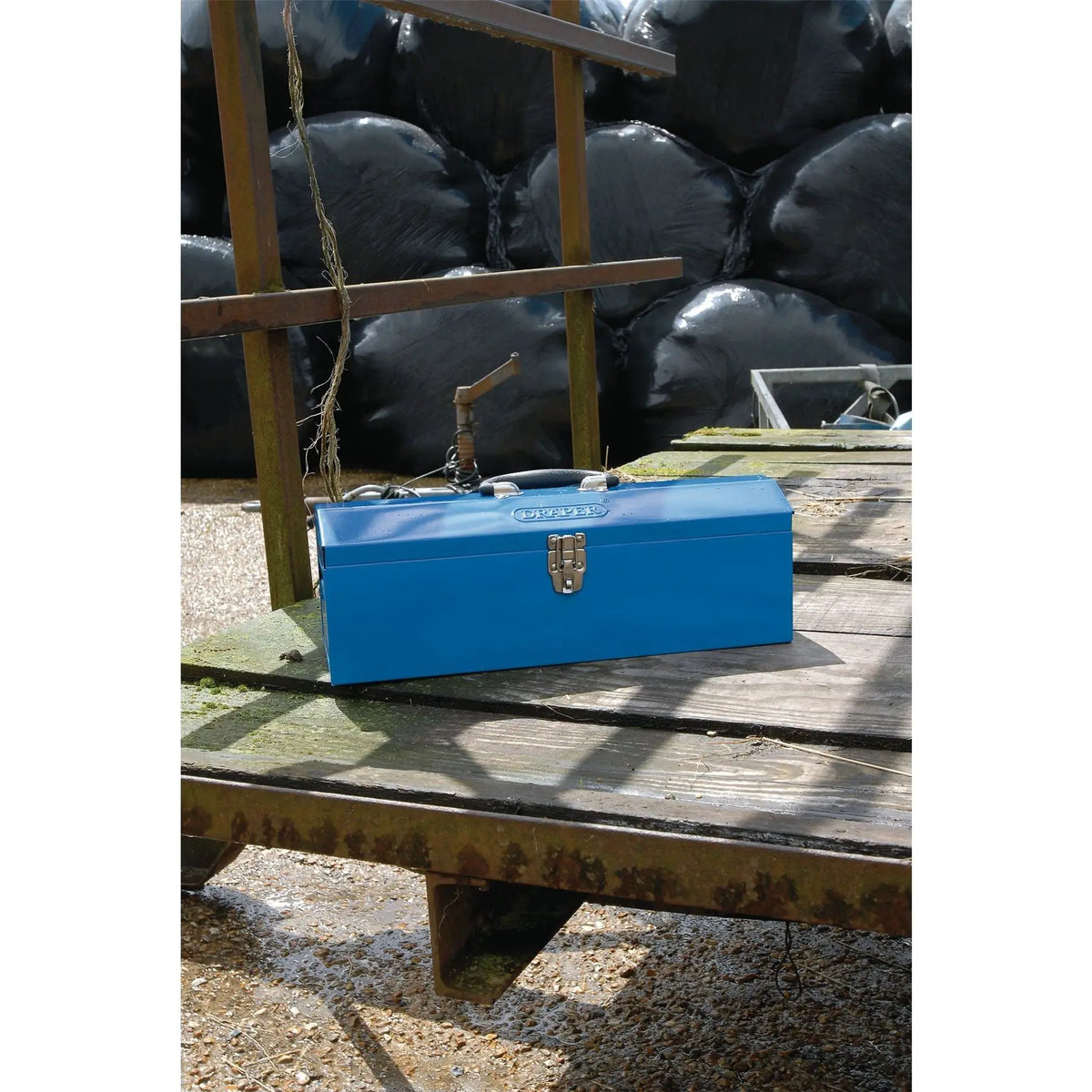 Draper Barn Type Tool Box with Tote Tray 485mm 86675  White Rose Tools