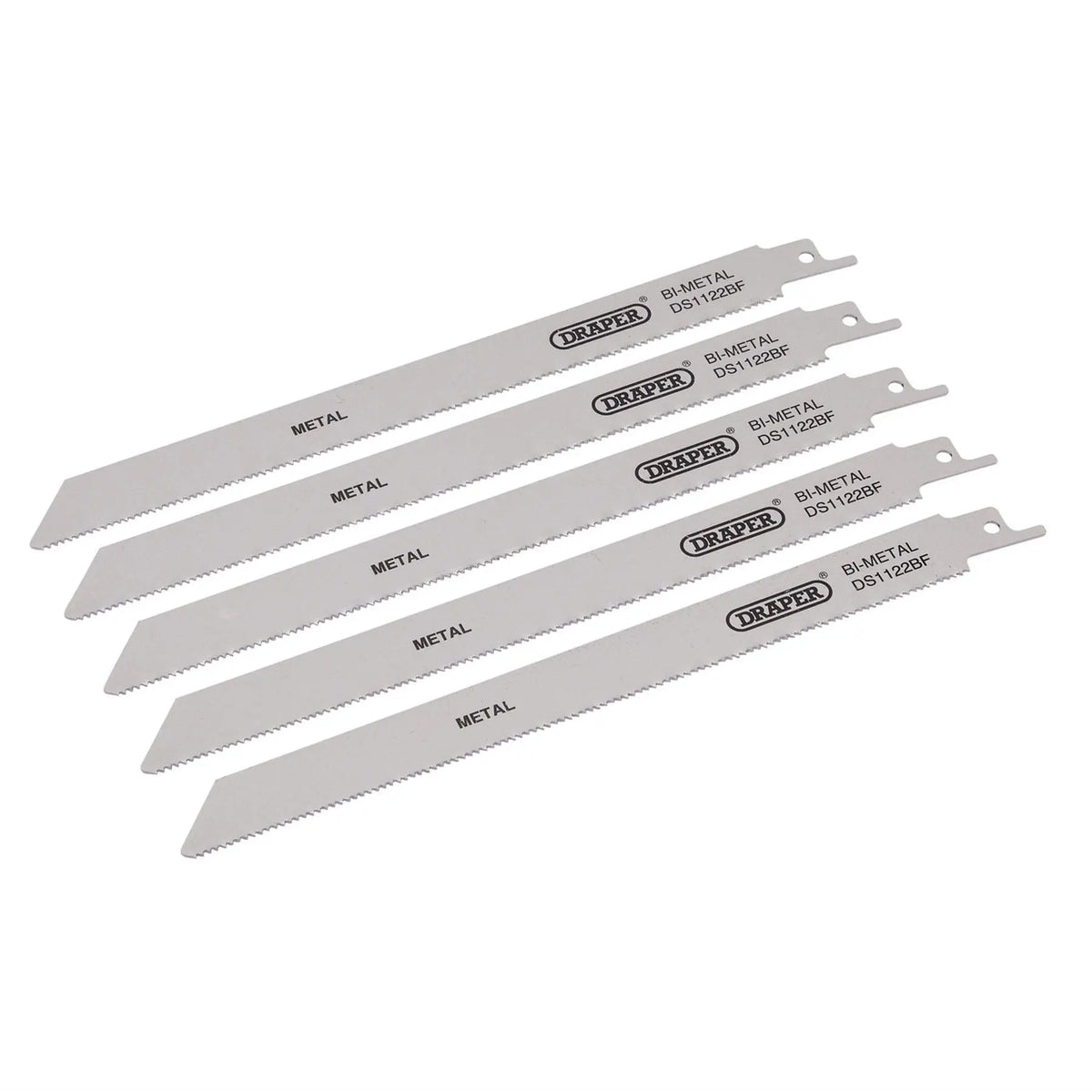 Draper Bi-metal Reciprocating Saw Blades for Metal Cutting 225mm 14tpi (Pack of 5) 38594  White Rose Tools