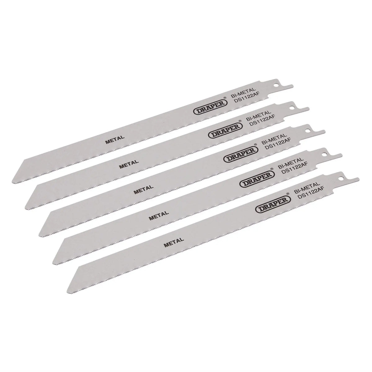 Draper Bi-metal Reciprocating Saw Blades for Metal Cutting 225mm 24tpi (Pack of 5) 38593  White Rose Tools