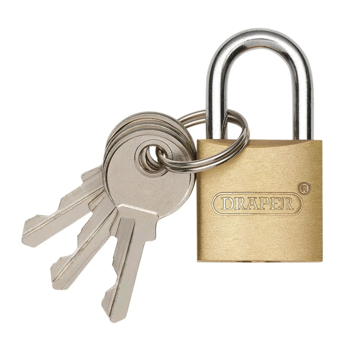 Draper Brass Cylinder Padlock 20mm 21725  White Rose Tools